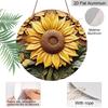 2D Flat Aluminum Sunflower Pattern Wall Hanging, 7.87 Inches X 7.87 Inches, Country Style, Suitable for Gardens, Farmhouses, Cafes, Living Rooms