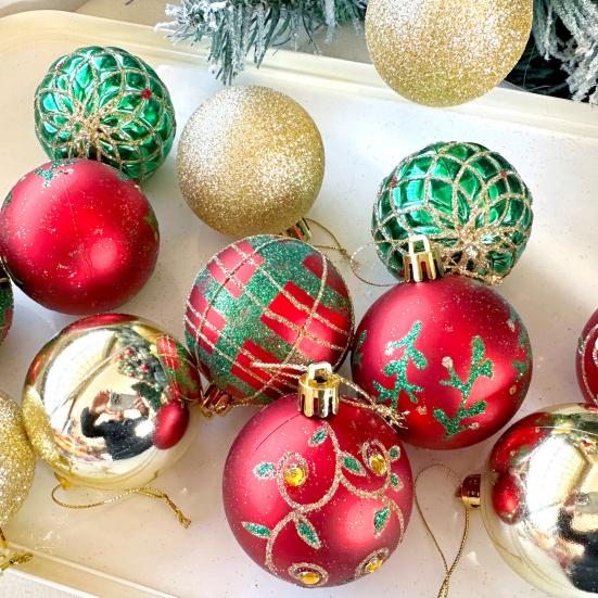 Pcs Christmas Balls Ornaments 2.4 Inch Small Shatterproof Plastic Balls