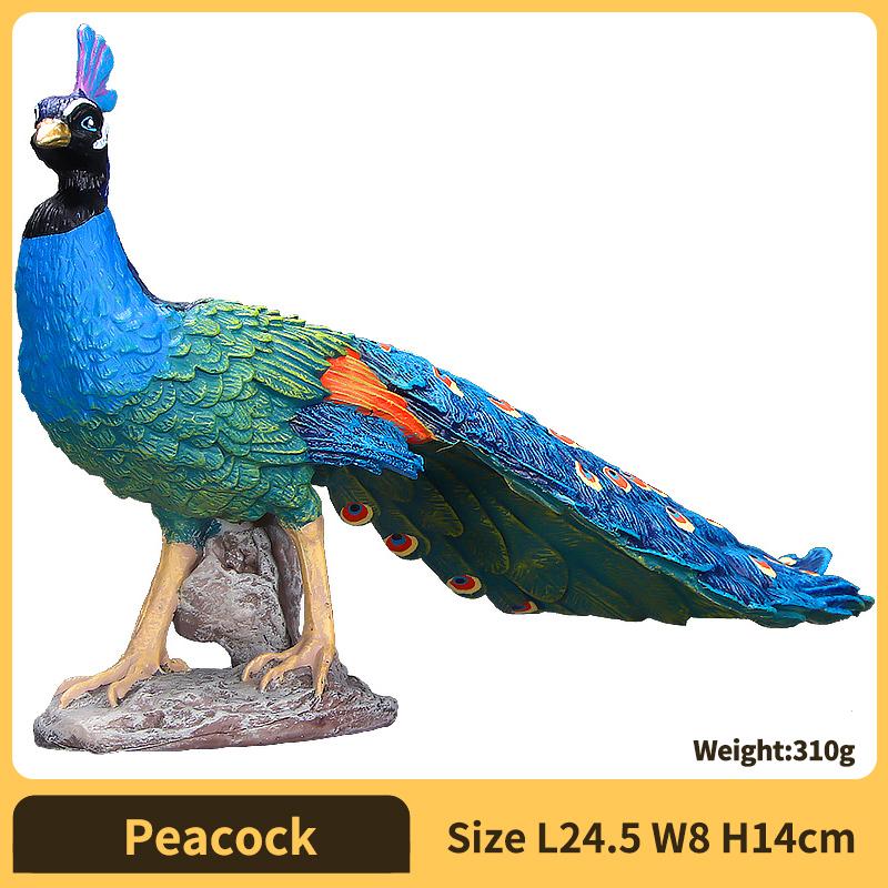 

Realistic Peacock Miniature Plaything Children-Friendly - Handcrafted Animal Collector, Learning-Enhancing Nature Learning Celebration Present with