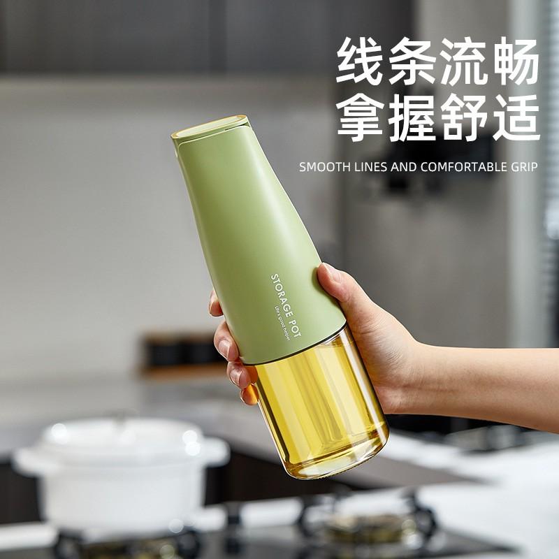 Glass Oil Dispenser Bottle Set Kitchen Use - Leakproof Auto-Close Design 500ml Capacity Modern Minimalist Style