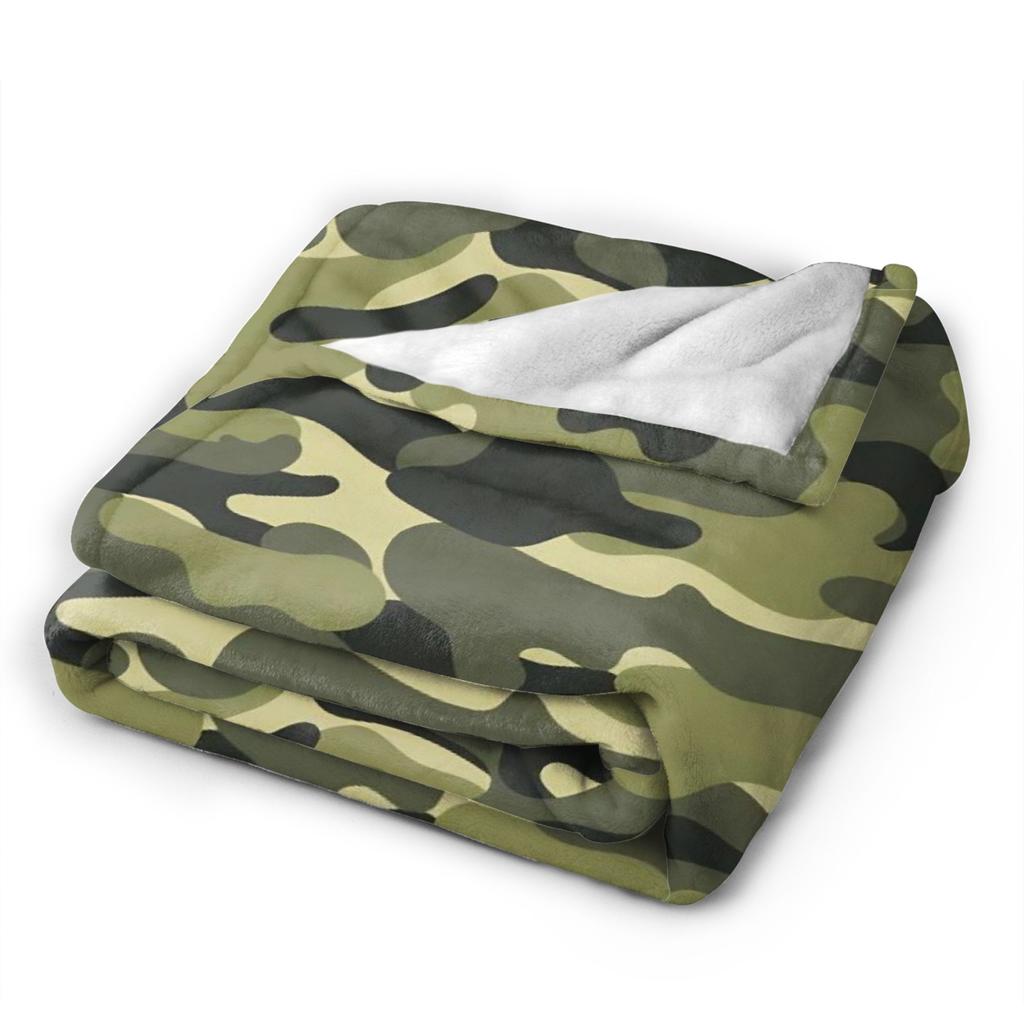 Green And Brown Camo Super Soft Blankets Kids Adult Plush Throw Blanket Fashion Bedroom Flannel Bedspread Sofa Bed Cover