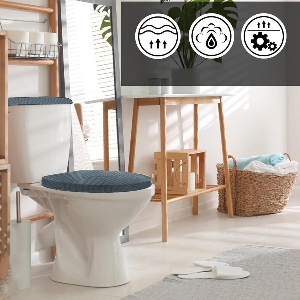1 Set Machine Washable Toilet Seat Cover Dustproof Bathroom Toilet Cover Set Bathroom