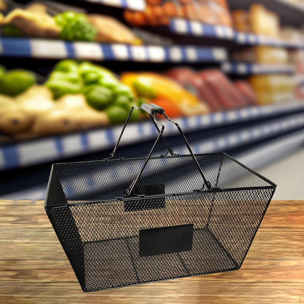 Large Capacity Hand Basket with Metal Construction for Convenience