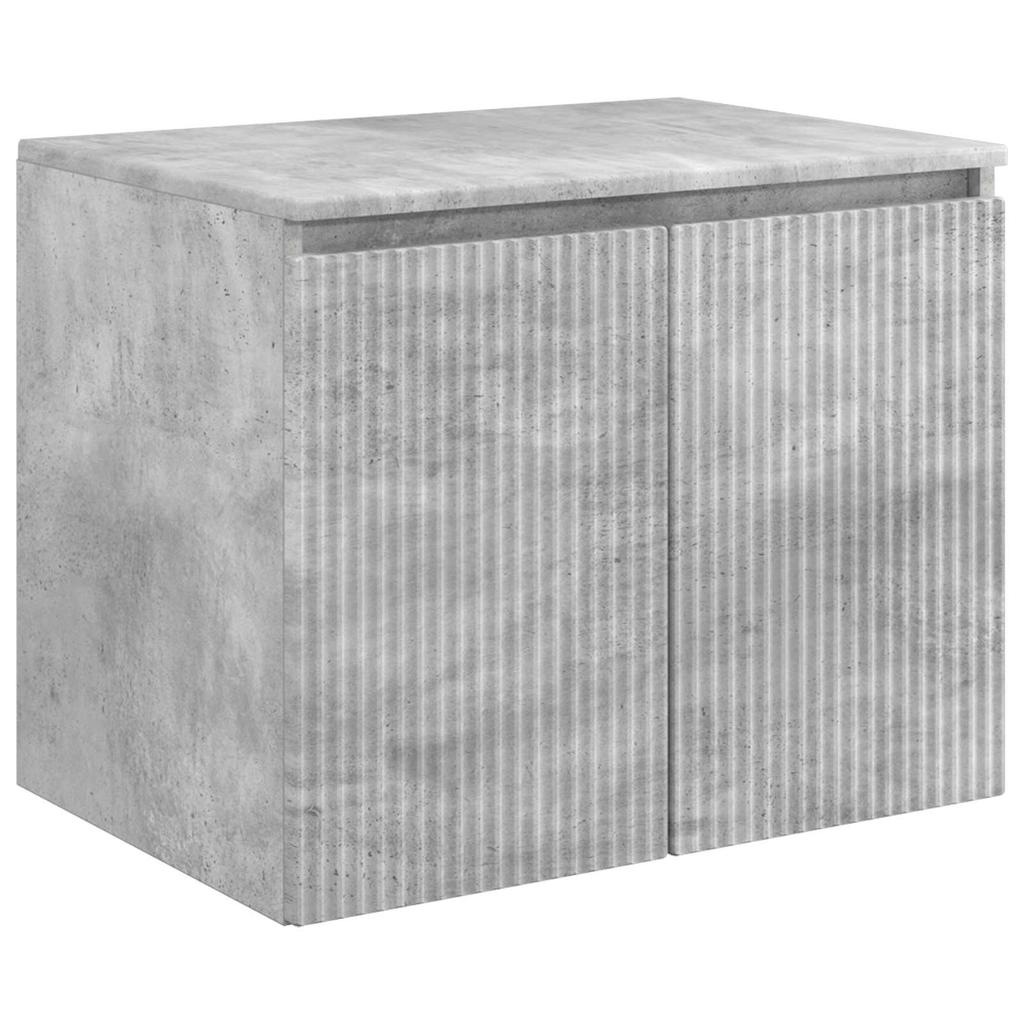5 Piece Bathroom Cabinet Set Concrete Grey Particleboard