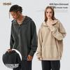 TILANI Autumn/Winter Terry Cotton Sweatshirt with Zipper Detail and Frayed Edge Pullover Hoodie