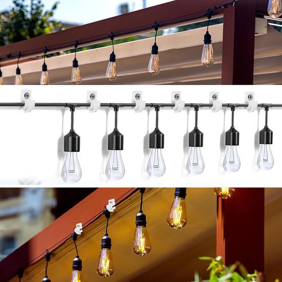 Plastic String Light Hook Easy Install Christmas Lights Hanger Hooks Weatherproof Rust-Proof Wall Mount Hook for Outdoor Indoor Use