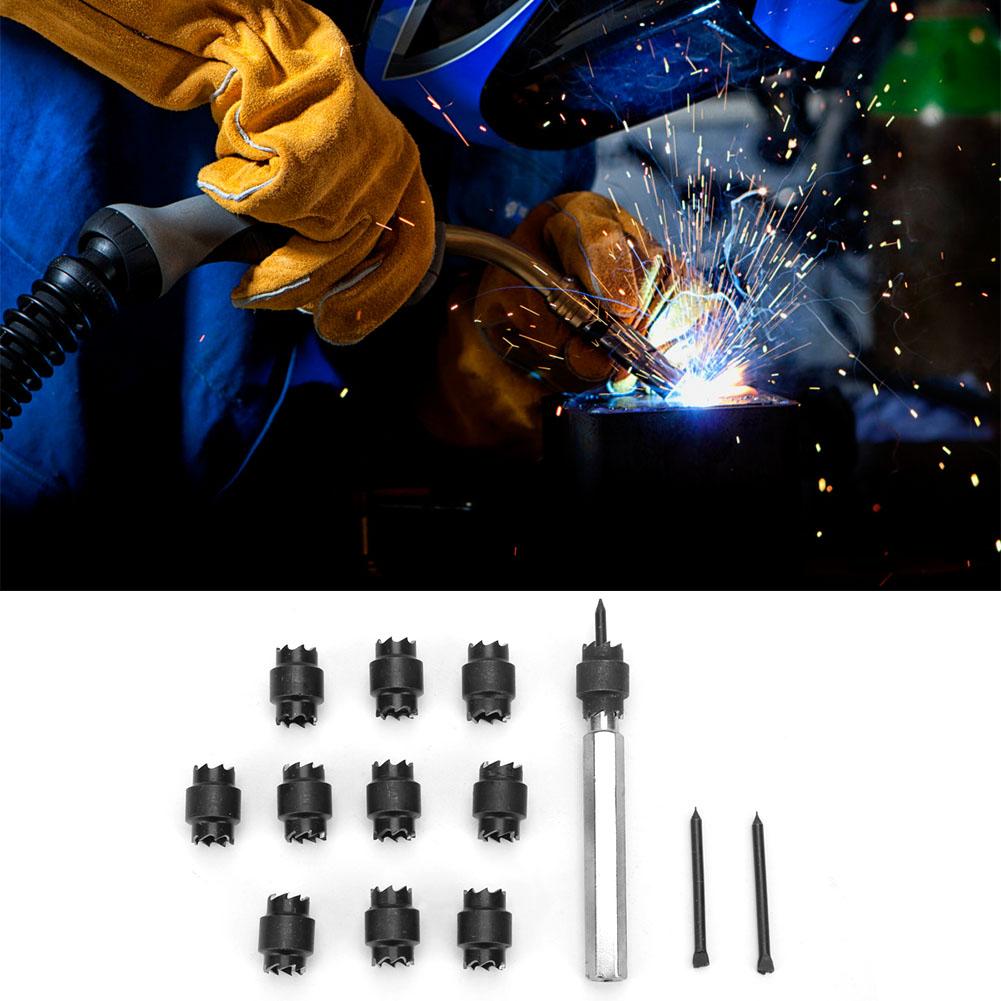 13pcs 3 8   HSS Double Sided Rotary Spot Weld Cutter Drill Bit Remover Tool Kit