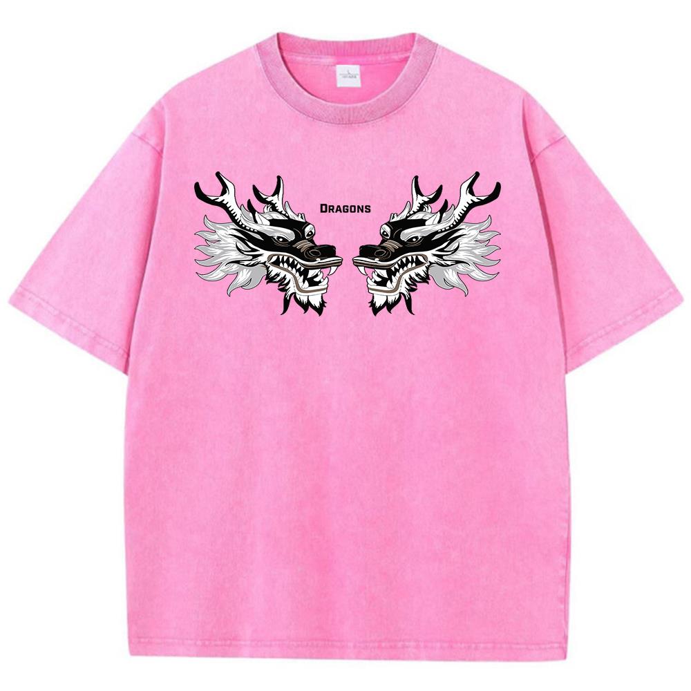 Funny Two-Headed Animal Dragon Print Boy T Shirt Lovely Shoulder Drop T Shirt Outdoor Originality Tshirt Holiday Tops