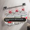 Two Layer Punch-Free Towels Holder Bar Bathroom Storage Rack Towel Rack Organizer Wall-Mounted Towel Shelf