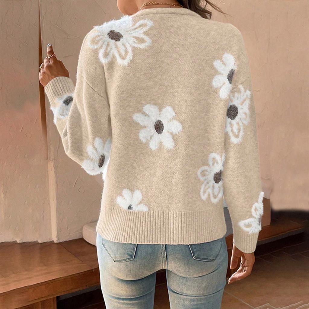 Women's Fashion Winter Temperament Loose Long Sleeve Knit Cardigan Coat