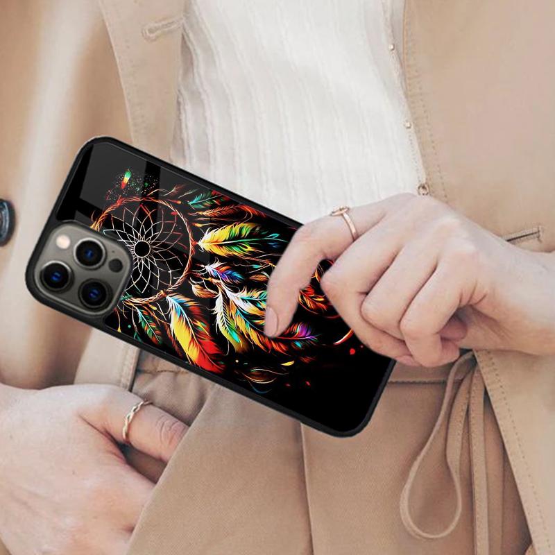 

Retro Feather Dreamcatcher Magnetic Phone Case For APPLE iPhone 17 Air 16 14 13 12 Pro Max 15 Plus Wireless Charge MagSafe Cover iPhone 14