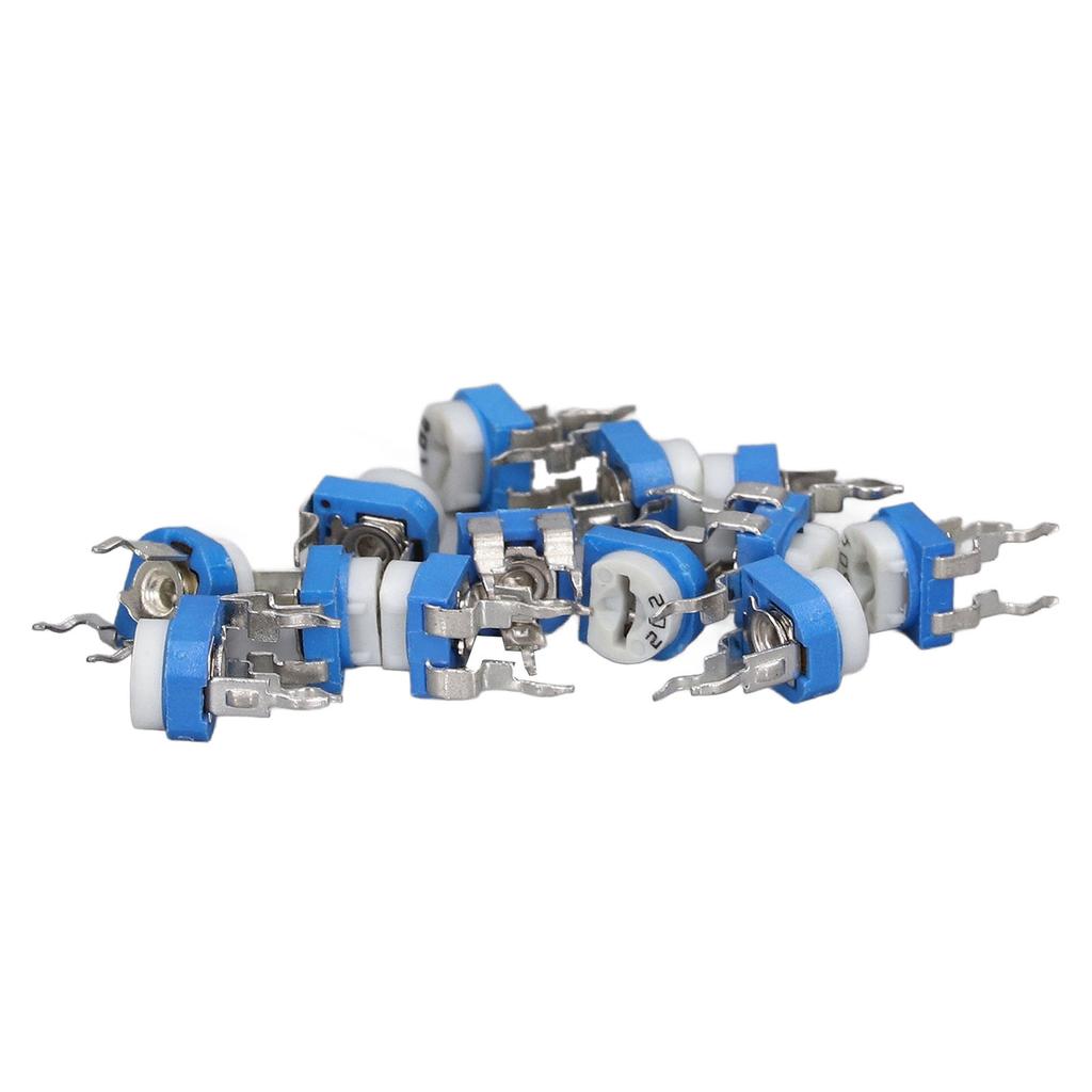 65pcs Potentiometers 100 Ohm  to 1M Ohm  Horizontal White Blue Variable Resistors for Household Appliances
