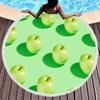 Apple Round Beach Towel Cartoon Fruit Print Beach Blanket Soft Microfiber Quick Dry Towel for Men Women Swim Pool Sport Picnic