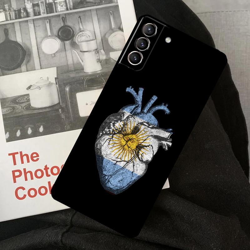 Argentina Flag Phone Case For Samsung Galaxy S23 S22 S24 Ultra S20 S21 S24 FE S9 S10 Plus Note 10 20 Ultra