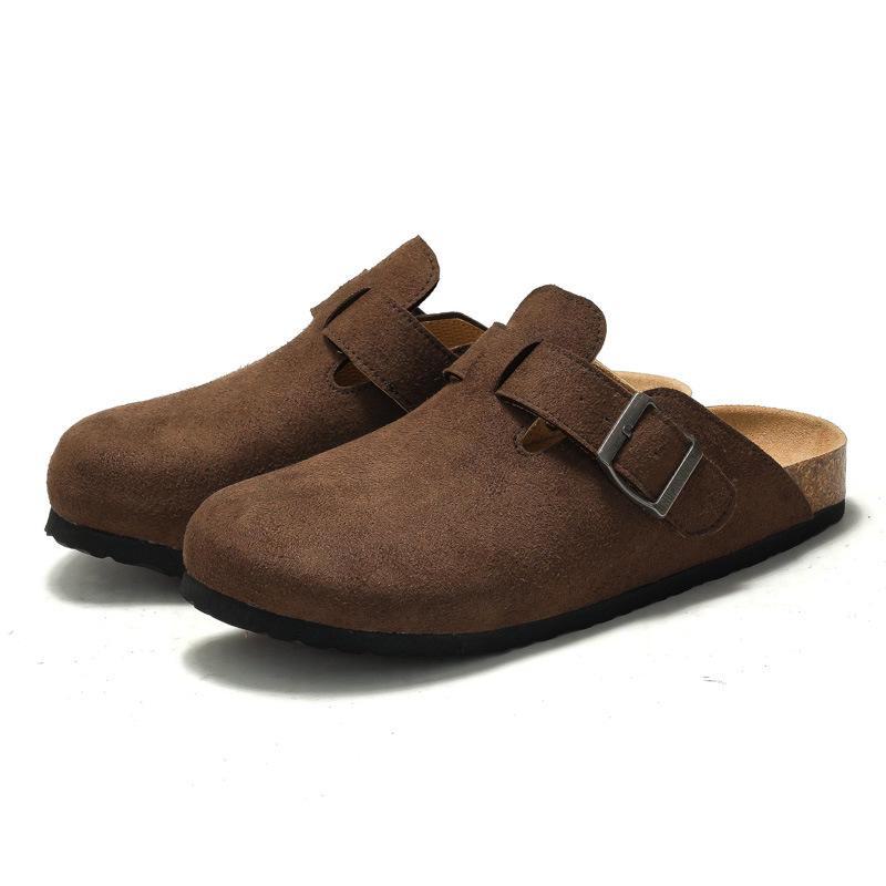 Unisex Cork Toe Cap Sandals Frosted Beach Wear for Autumn Winter Comfortable Lightweight Casual Outdoor Sandals