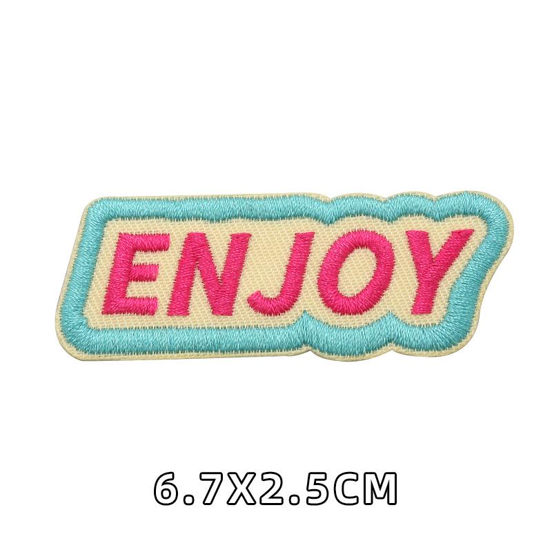 Cartoon Alphabet Embroidery Self-Adhesive Cloth Patch for Clothing Accessories