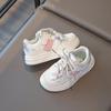 Spring 2026 Girls' Princess Sports Shoes - Lightweight, Breathable White Cartoon Leather Sneakers