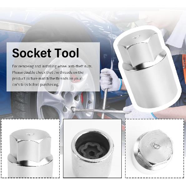 D-Wheel Locking Lug Nut Removal Tool,Wheel Lock Key Compatible With Toyota,Professional Locking Lug Nut Key For Dismantling & Talling Wheels