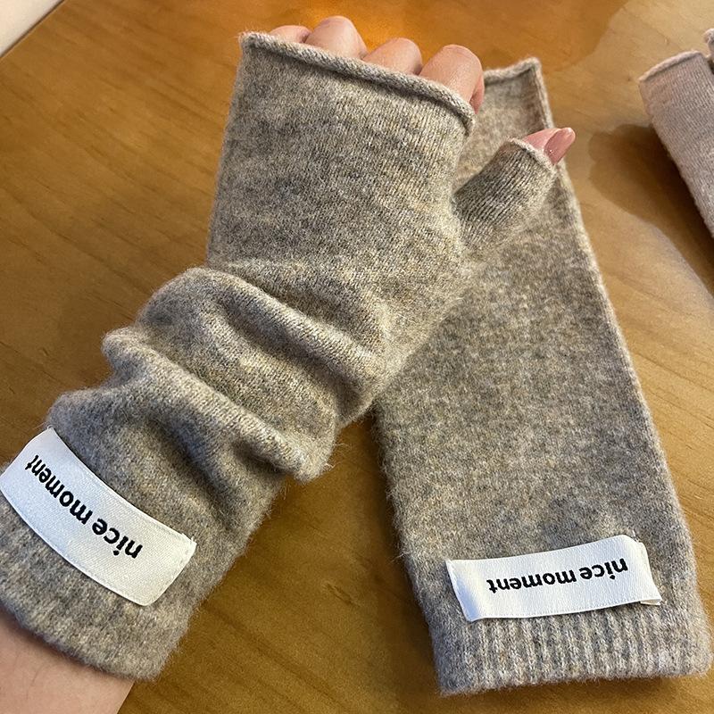 Long Fingerless Mittens Women's Winter Warmer Gloves Fashion Arm Sleeves Casual Goth Wrist Sleeves Christmas Glove