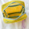 Portable Cosmetic Bag Square Mesh Storage Pouch Zipper Closure Bright Colors Mini Zipper Coin Purse Stationery Case