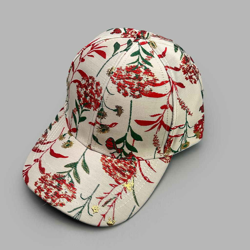Ethnic Style Flower Embroidery Printed Baseball Cap Ladies Elegant Fashion Casual Outdoor Cap