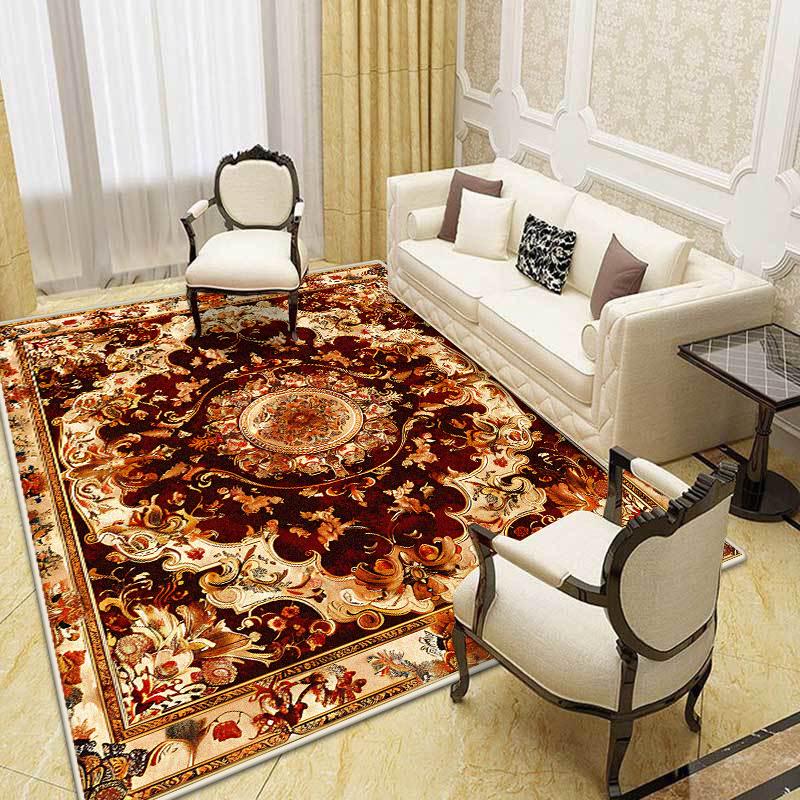 Big Size European Style Red Carpet Living Room 140x200cm Non-slip Luxury Rug for Bedroom Cloakroom Non-slip Floor Mat Washable