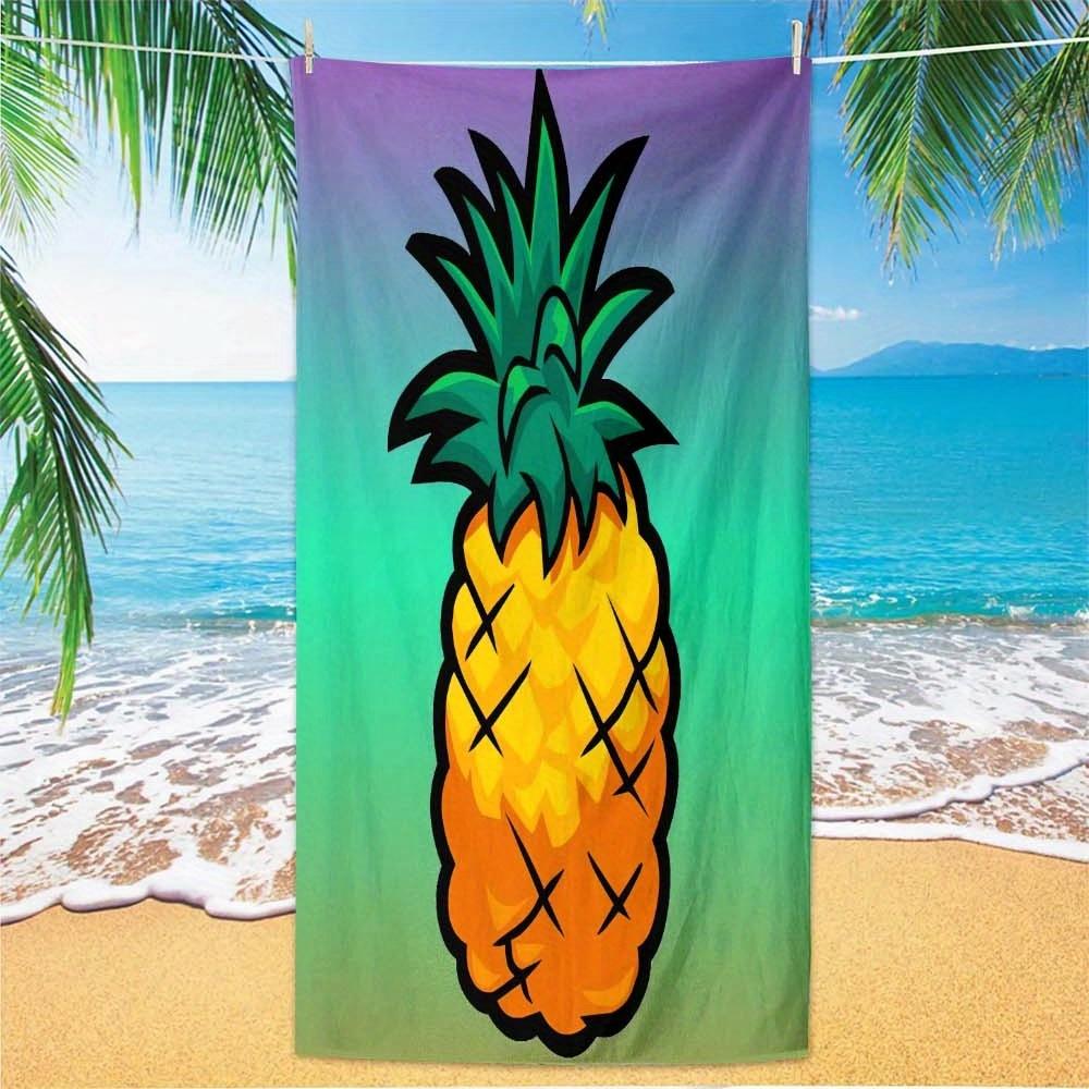 1pc Microfiber Beach Scarf - Pineapple Design Lightweight Quick-Dry Oversized Towel, Soft Durable Large Bath Towel for Travel,