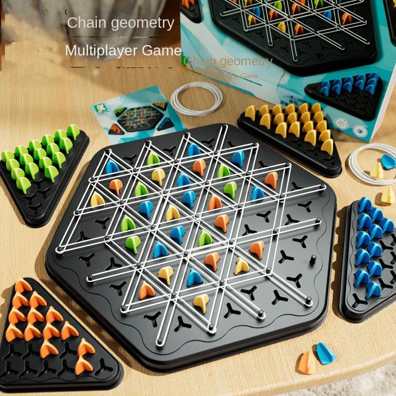 New Chain Triangle Chess Game Triggle Rubber Band Game Educational Interactive Game Battle Set For Family Party Gift