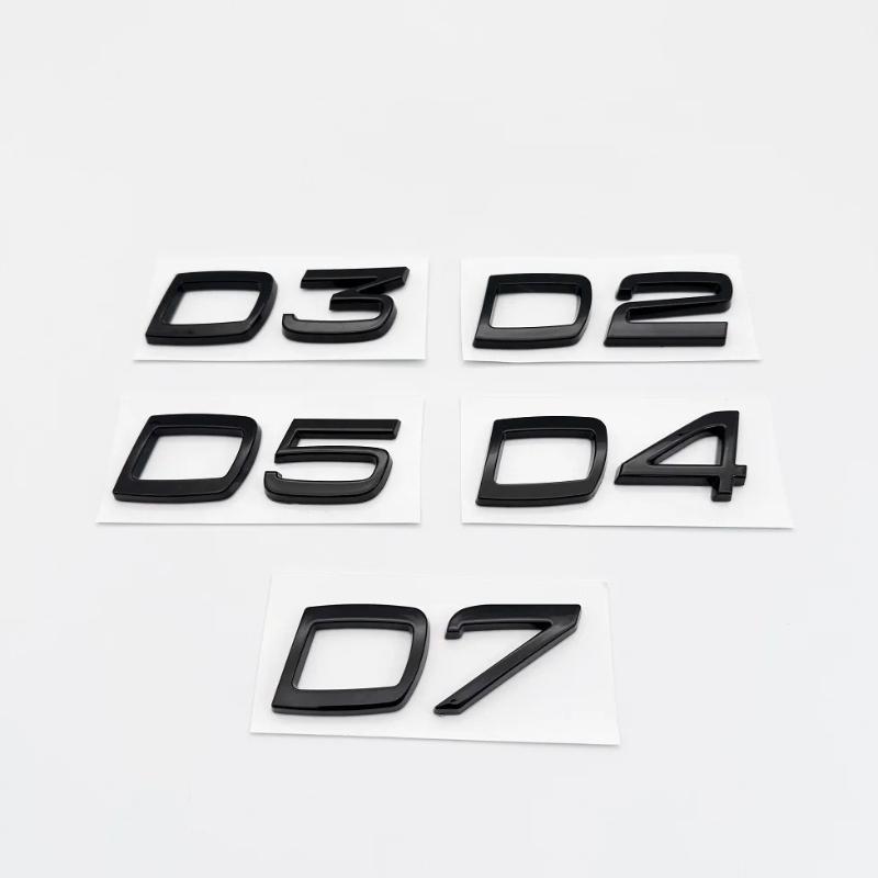 1PC ABS D2 D3 D4 D5 D6 D7 Car Letters Logo Trunk Emblem Badge Sticker For Car S40 S60 V40 V50 XC40 XC60 V70 V60 S90 C30 XC90
