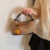 Striped Straw Baguette Small Bag Portable Messenger Women's Bag