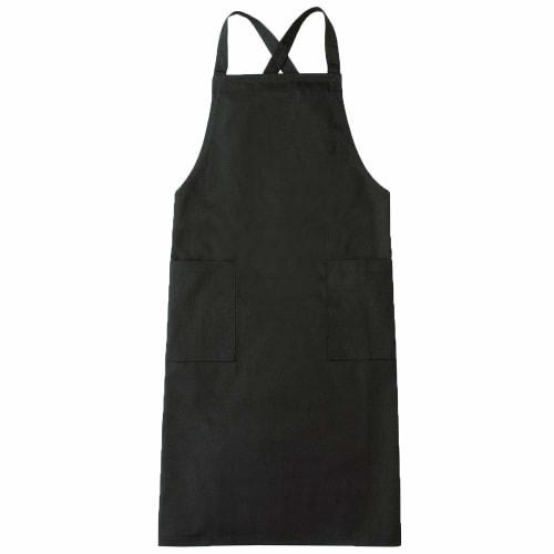 Simple, Solid Color Apron with Cross Back, Water-repellent, Non-iron, and Wrinkle-resistant, Unisex (black)
