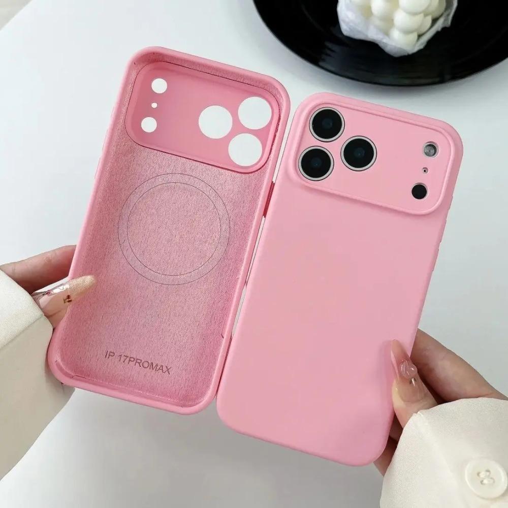 Luxury Liquid Silicone Phone Case For iPhone 17 16 15 14 13 12 Pro Max Plus Air For Magsafe Magnetic Camera Protection TPU Cover