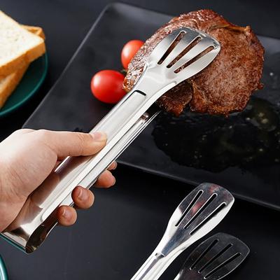 Food Tong Non-stick Easy To Clean Stainless Steel Long Handle Cooking Clamp Kitchen Tools