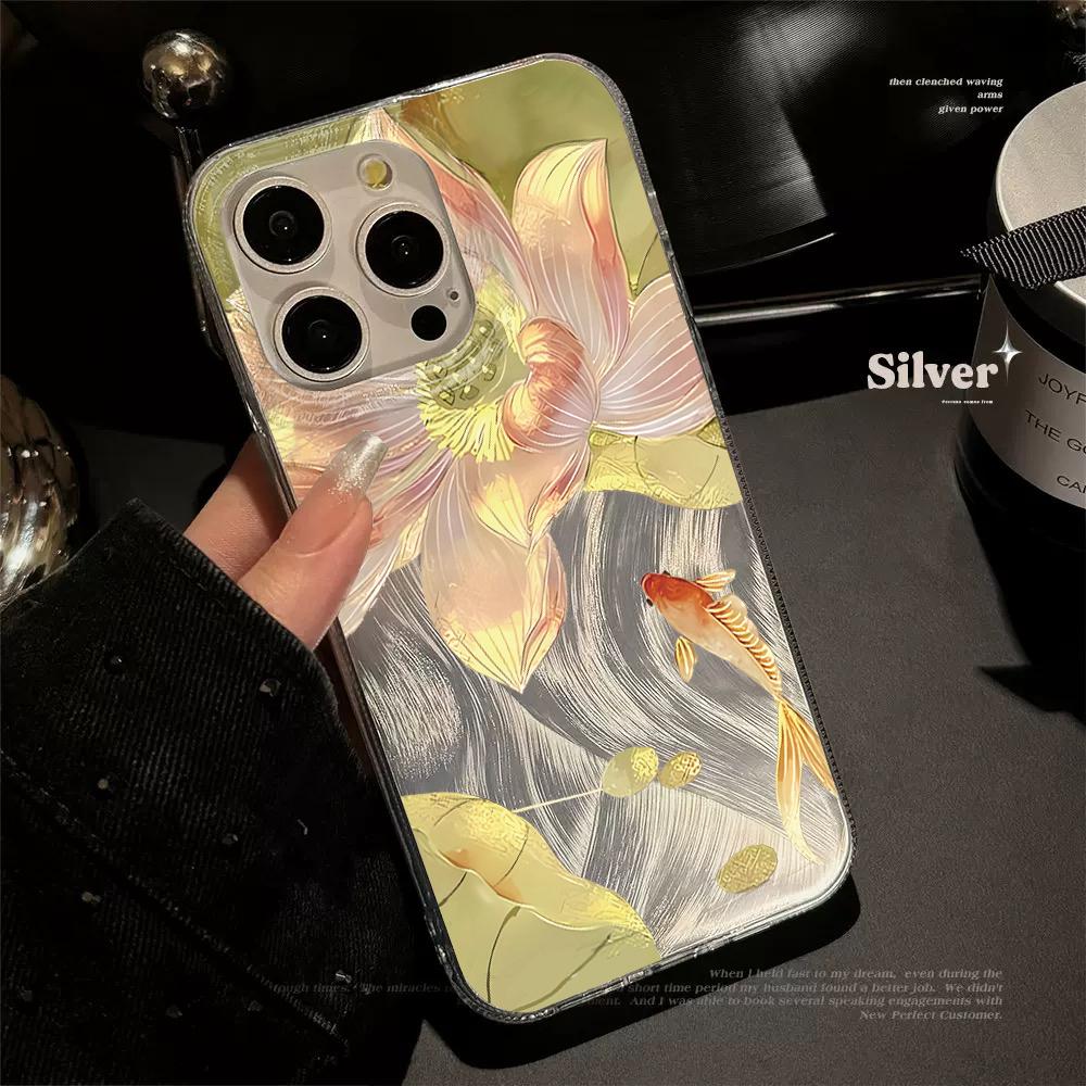 Koi Good Luck pattern Phone Case For iPhone 17 Pro 15 16 14 13 12 11 Pro Max 17e 16e 8 7 Plus XR XS X Sliver Soft Drop Cover