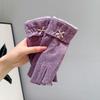 Women's Fit Half Finger Gloves Floral Pattern Touchscreen Gloves Soft Warm Gloves  Writing