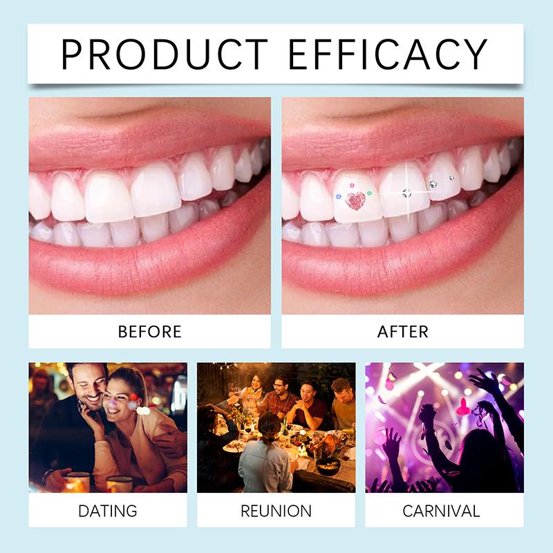 24Pcs Dental Tooth Gems  Diamond Ornament Diy Tools Various Shapes Color Teeth Jewelry Denture Acrylic