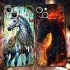 Horse Animal Phone Case for iPhone 16 15 14 13 12 Pro Max 11 Pro Max 7 8 Plus 16E XR Shockproof Soft TPU Shell Fundas Capas Bags