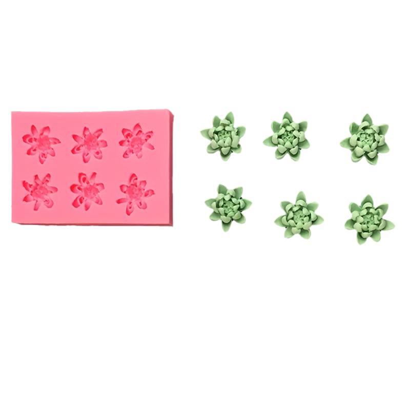 1 Piece Duolian Small Lotus Silicone Mold Ice Cream Mousse Aromatherapy Cake Candle Gypsum Decorative Resin Mold