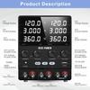 Doppia Alimentazione da Laboratorio NICE-POWER 120V 3A 4 in 1 Alimentazione da Laboratorio Uscita Doppia Indipendente Serie e Parallelo SPS1203-2KD Ingresso AC220V