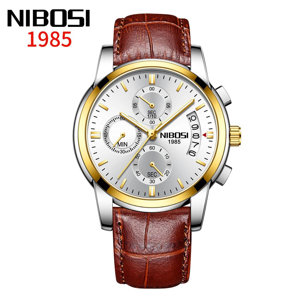 NIBOSI Uhren Business Herrenuhr Multifunktions-Sechs-Pin-Quarzuhr