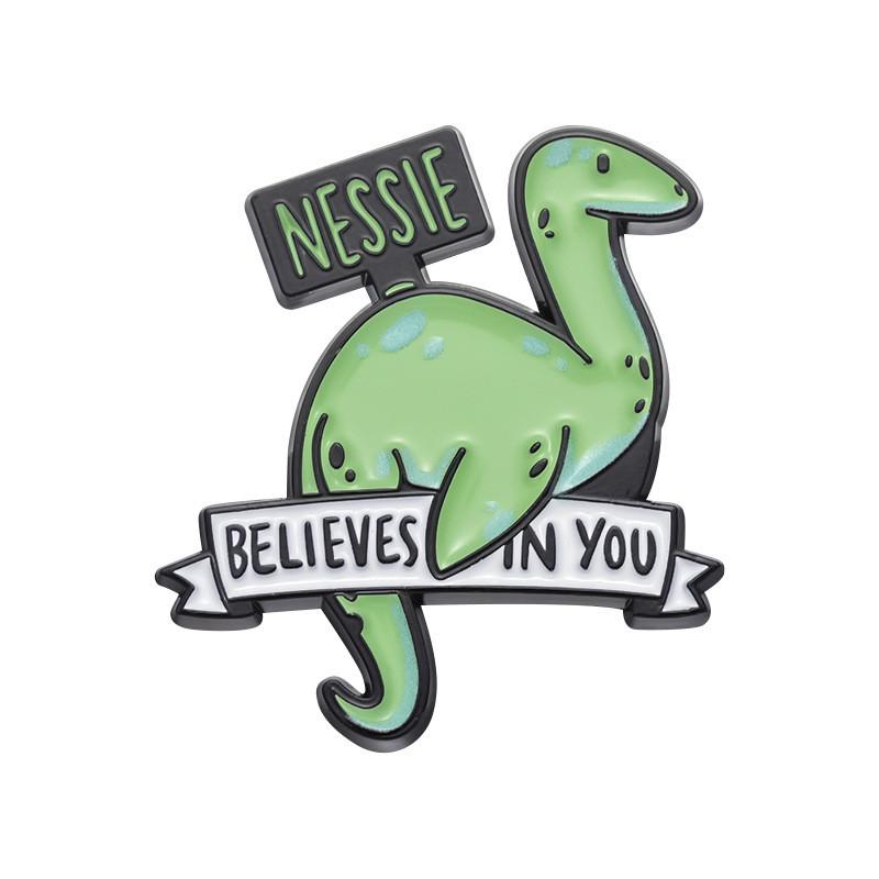 Stylish Cartoon Animal Metal Brooch Collection Featuring Fun Alien Bat And Dinosaur Designs XZ9593
