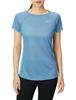 Mizuno Dry Aeroflow Running and Track Highly Aurora Copen Size L Women's T-Shirt, Breathable, Reflective, Blue, (J2MA2702)