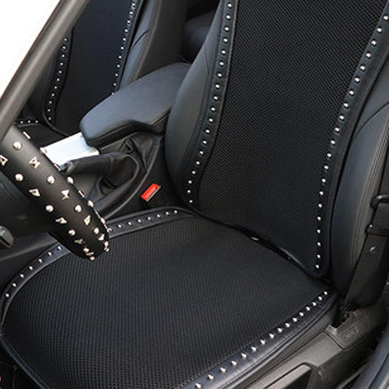 Fashion Diamond Crown Universal Car Seat Cover Four Season Universal Ice Silk Front Auto Seat Cushion Pad Car Accessories