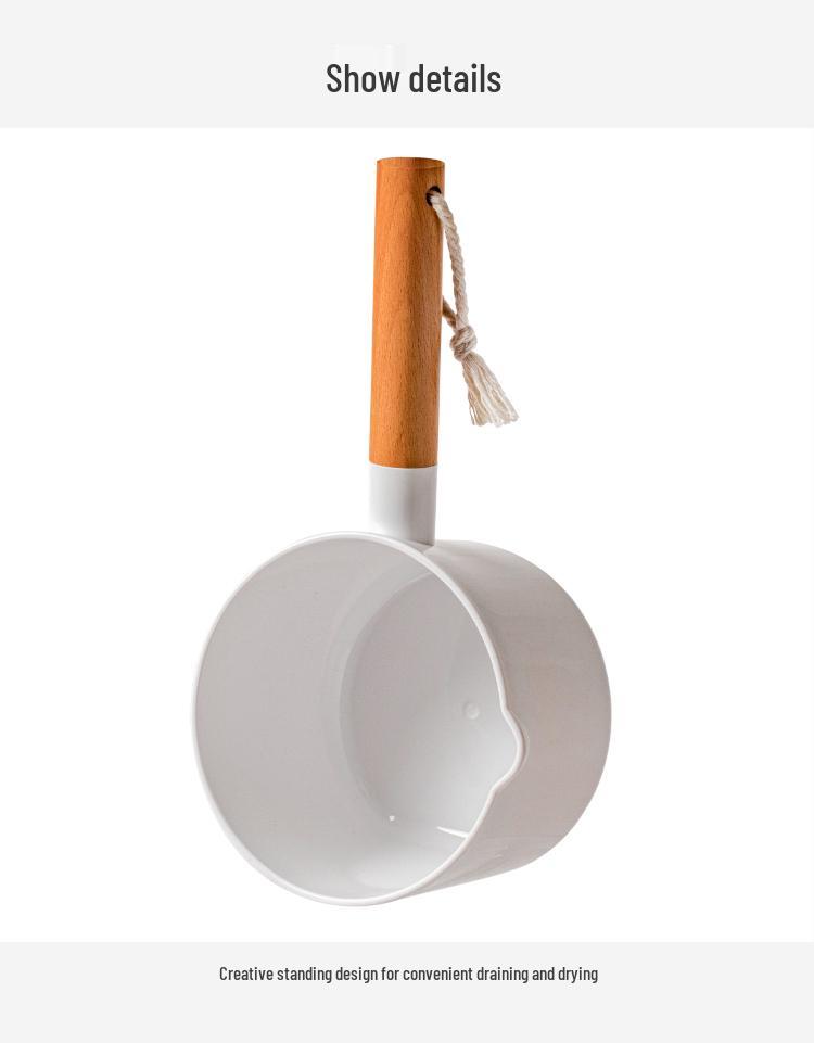 Japanese Plastic Water Ladle - Durable, Deep, Creative Design with Beechwood Spoon Handle