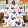 1pc 2D Flat Printing Spring & Summer New Arrival Skin-Friendly Chicken Pattern Background Themed Flannel Blanket, High-Definition Digital Printing, Fo