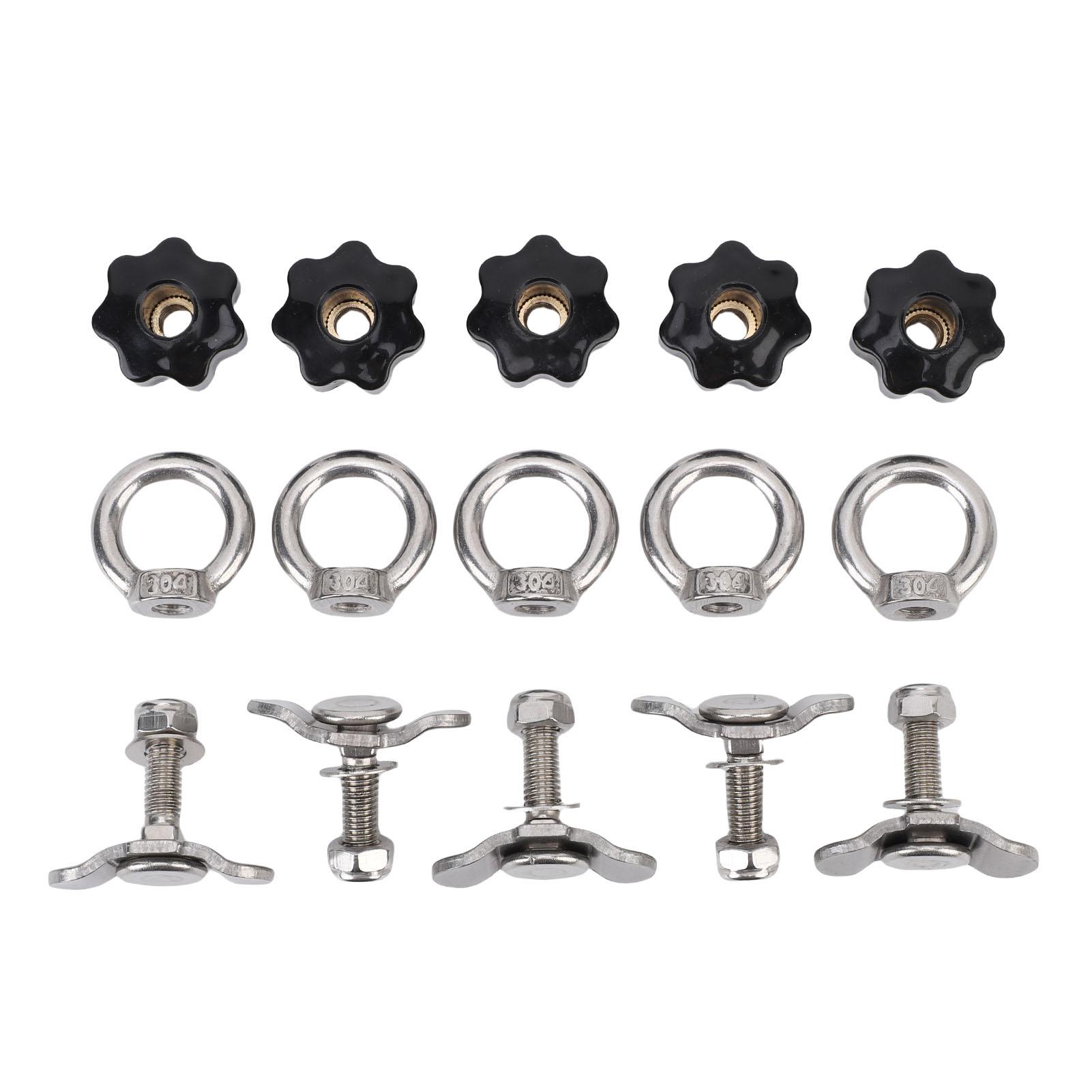 Igeteck Unisex L Track Double Lug Threaded Stud Nut Fitting Kit M8 X 35Mm Stainless Steel For Truck Bed Trailer Cargo Control Pickup