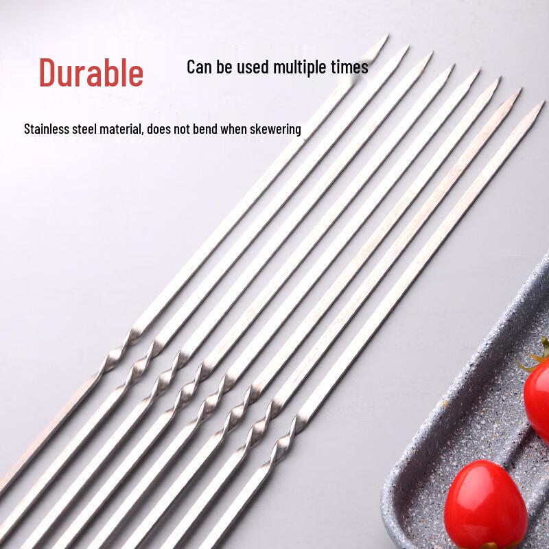 ZISIZ Stainless Steel Flat BBQ Skewers