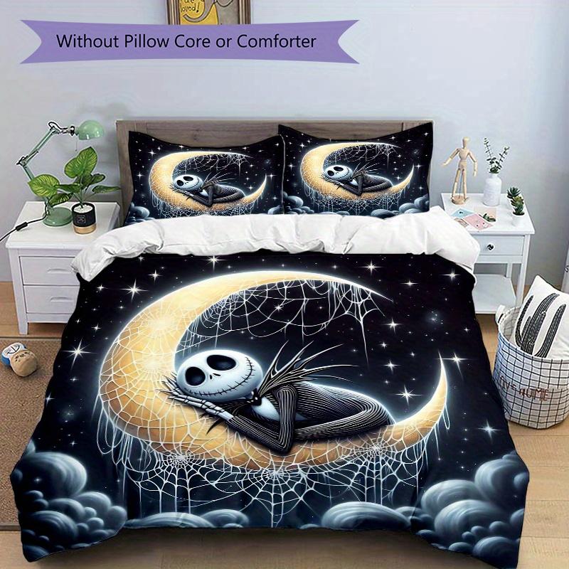 3pcs Moon Jack Printed Quilt Set Soft and Comfortable Quilt Cover for Bedroom, Guest Room Bedding Set B069