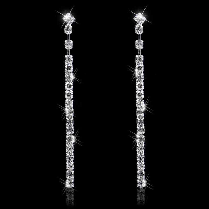 

Ювелирные изделия для девочек Элегантные квадратные серьги с бриллиантами в стиле Trend Серьги Серьги серебряный