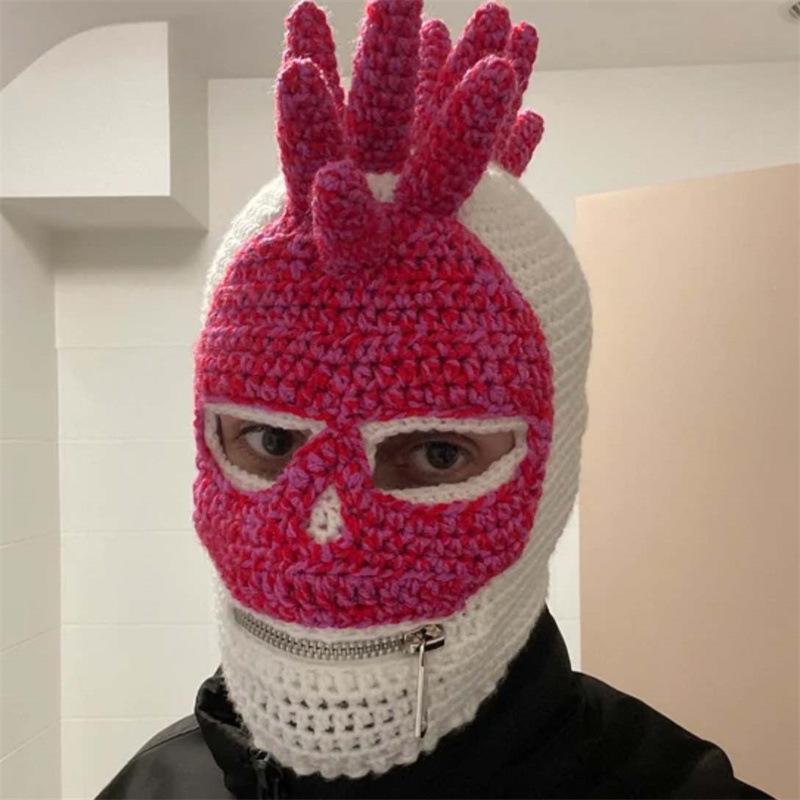 

Новая шапка ручной работы в виде длиннобородой медузы с цветными блоками, персонализированная и модная шапка-пуловер для взрослых adult 56-59cm